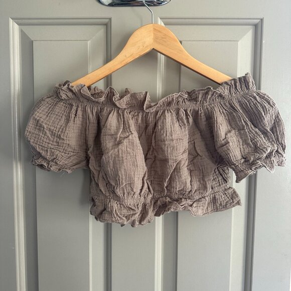 Off the Shoulder Linen Top - Picture 3 of 3